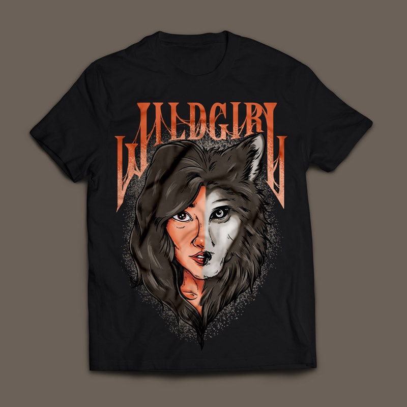 Wild Girl vector shirt designs