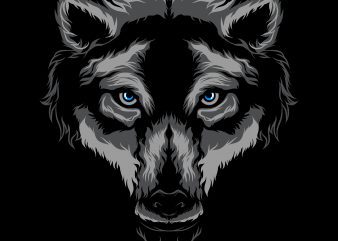 Wolf t-shirt design template vector art