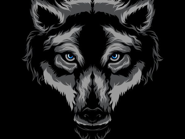 Wolf t-shirt design template vector art
