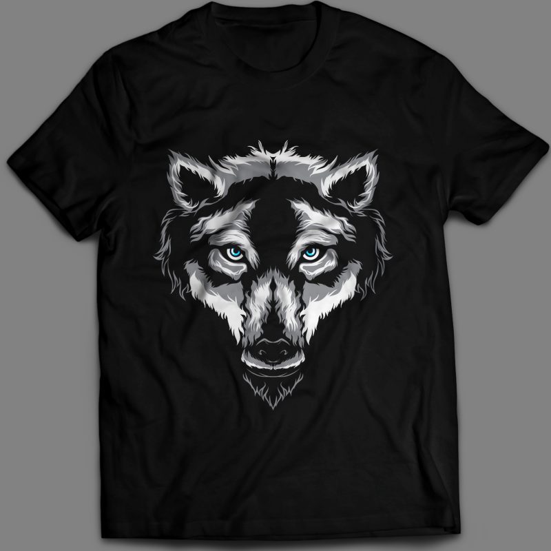 Wolf t-shirt design template vector art tshirt-factory.com