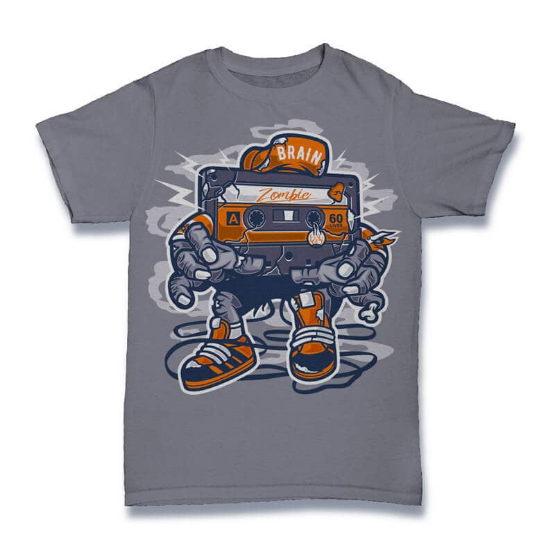 Zombie Cassette Graphic t-shirt design t shirt designs for print on demand