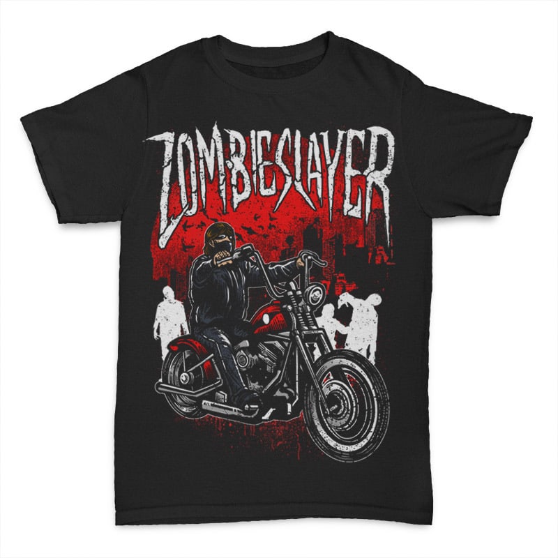 Zombie Slayer Vector t-shirt design t shirt designs for printify