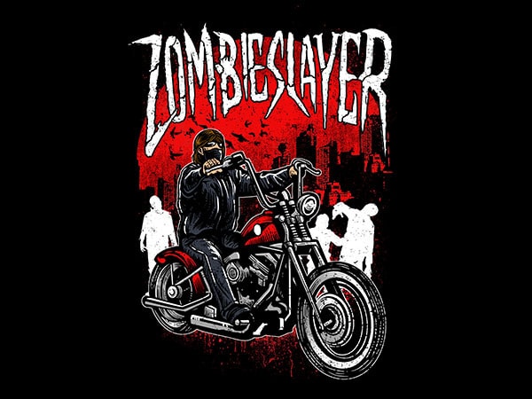 Zombie slayer vector t-shirt design Zombie slayer vector t-shirt design