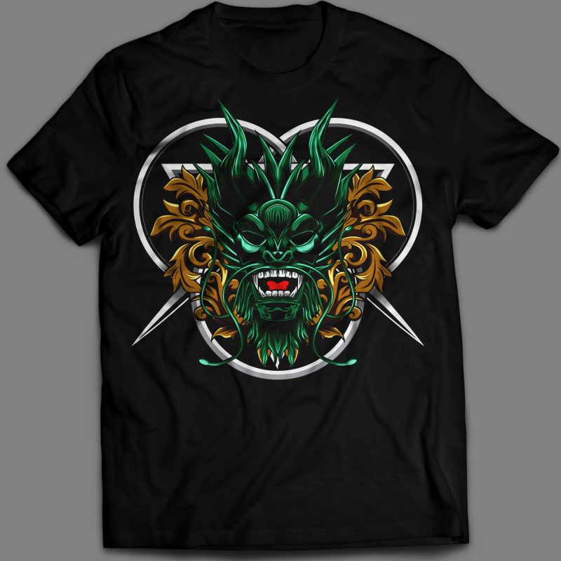 Angry Dragon T-shirt Template vector illustration vector shirt designs