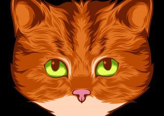 head cat illustrator t-shirt design