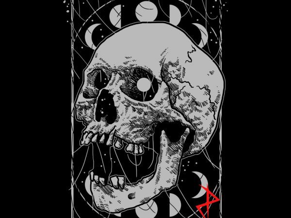 Dark skull tshirt design