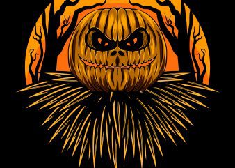 Halloween Pumpkin T-Shirt design template