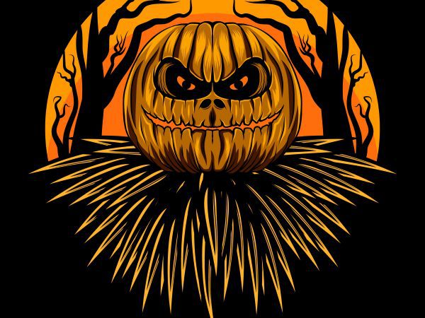 Halloween pumpkin t-shirt design template