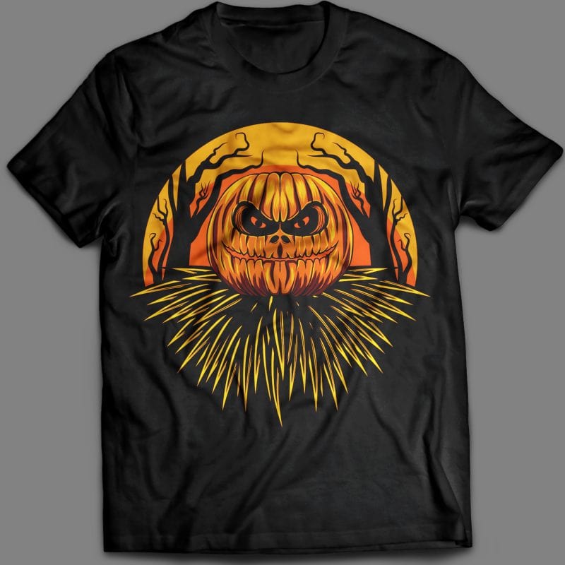 Halloween Pumpkin T-Shirt design template vector shirt designs