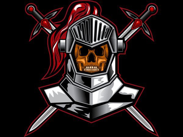 Knight skull t-shirt template vector illustration art