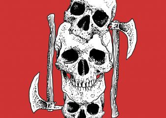skull axe tshirt design