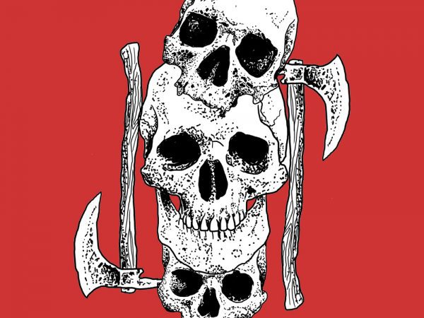 Skull axe tshirt design