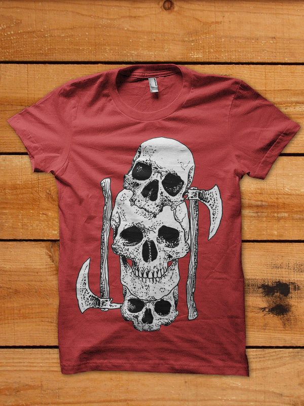 skull axe tshirt design t shirt designs for sale