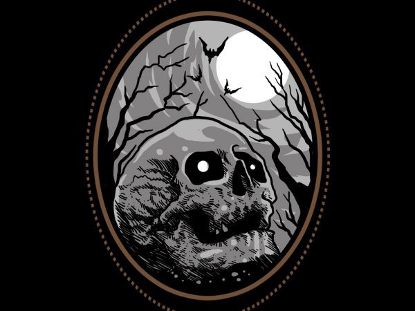Skull horror tshirt design