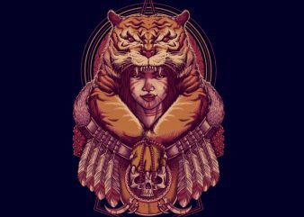 Tiger queen tshirt design