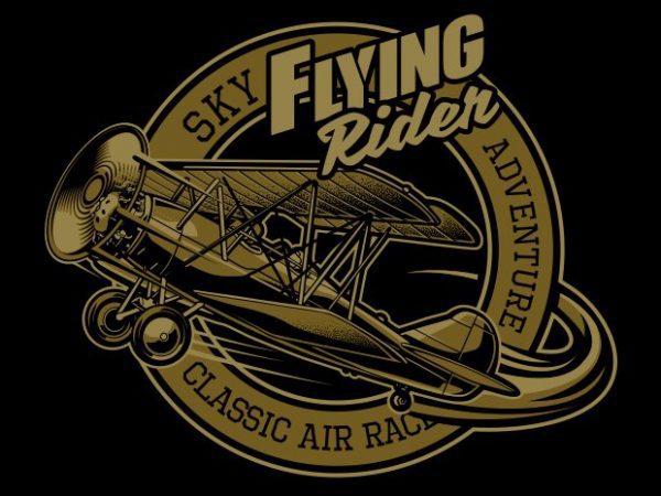 Flying rider vector shirt design