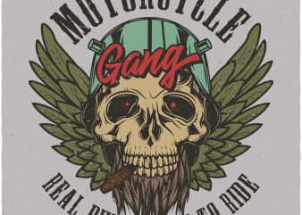 Motorcycle gang. Vector T-Shirt Design