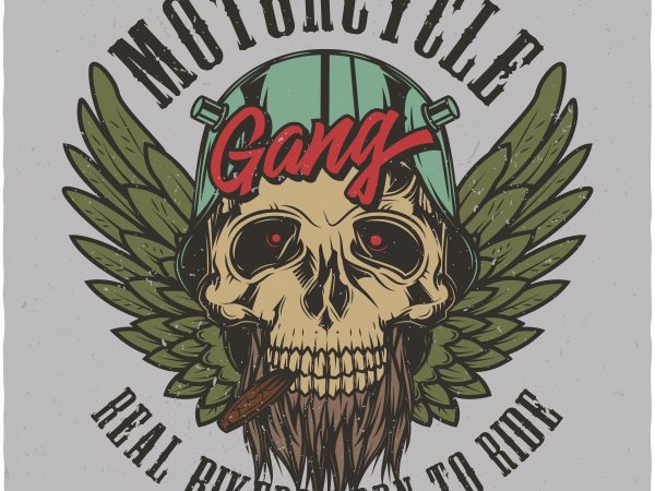 Motorcycle gang. vector t-shirt design