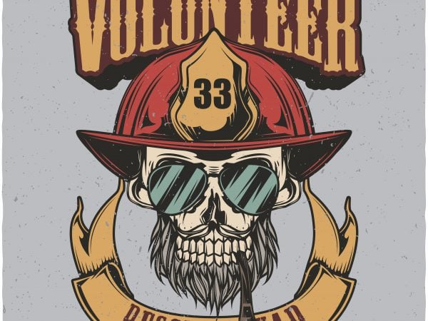 Volunteer resque squad. vector t-shirt design