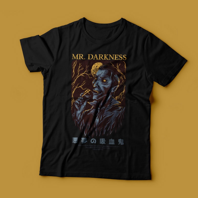 Mr. Darkness T-Shirt Design tshirt-factory.com