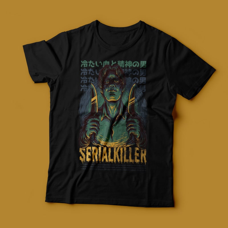 Serial Killer T-Shirt Design t shirt designs for merch teespring and printful