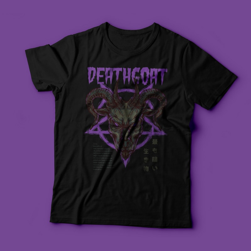Death Goat T-Shirt Design t shirt designs for merch teespring and printful