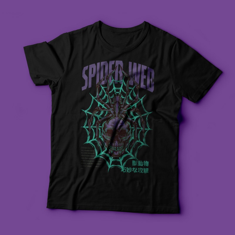 Spider Web T-Shirt Design t shirt designs for merch teespring and printful