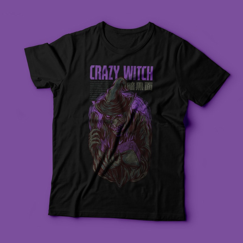 Crazy Witch T-Shirt Design t shirt designs for teespring
