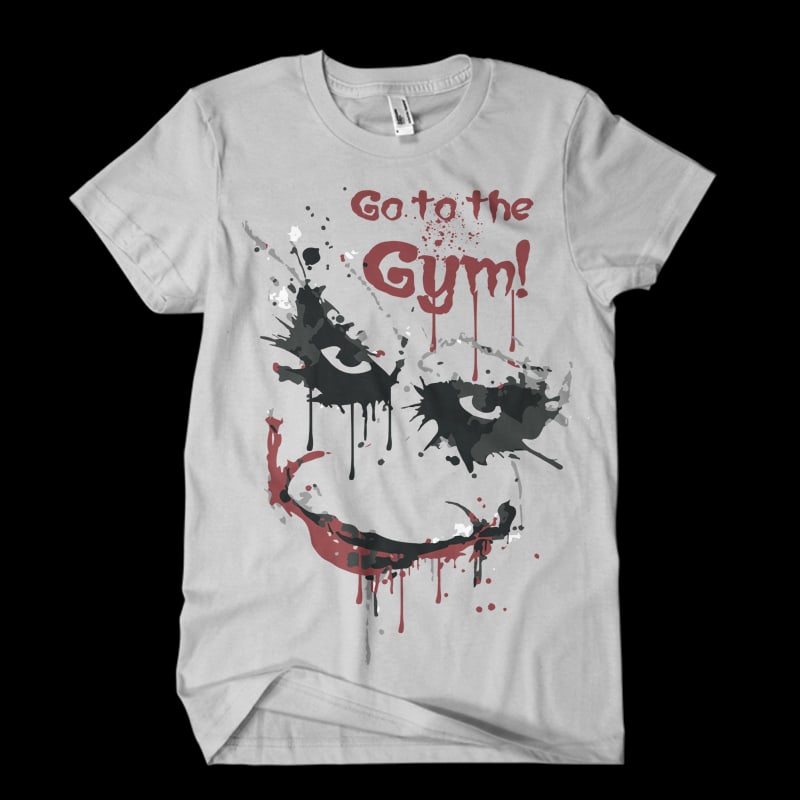 joker Go to the Gym Vector t-shirt design t shirt designs for printify