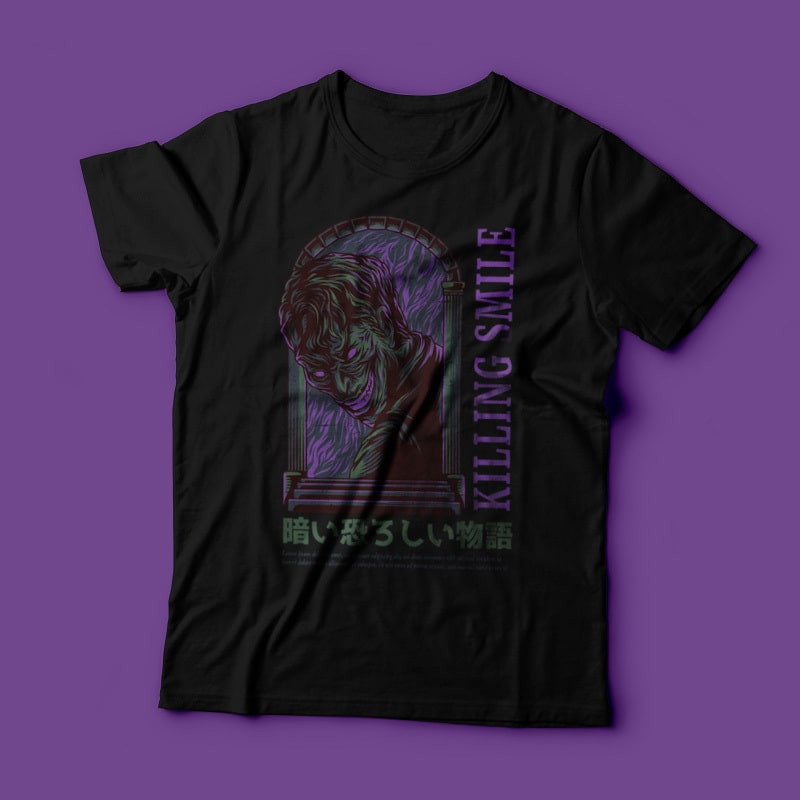 Killing Smile T-Shirt Design tshirt-factory.com