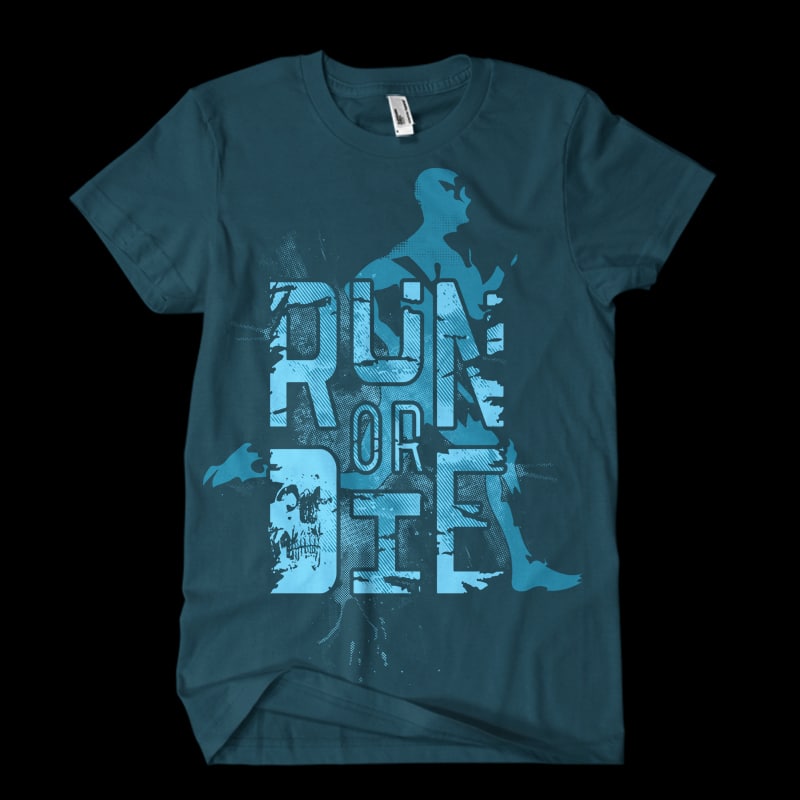 run or die Vector t-shirt design vector shirt designs