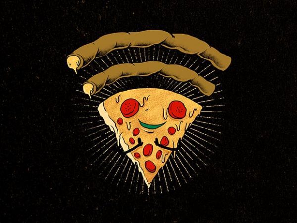 Pizza signal graphic t-shirt design