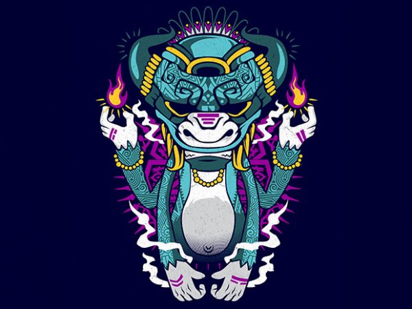 Mysterious tiki graphic t-shirt design Mysterious tiki graphic t-shirt design