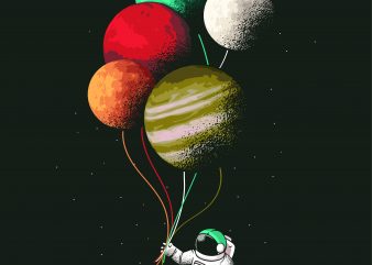 Astronaut balloons t shirt design png