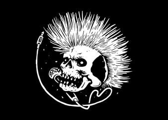 Skull Punk vector shirt design