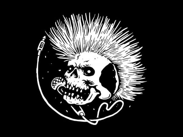 Skull punk vector shirt design