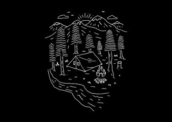 Let’s Go Camping tshirt design vector