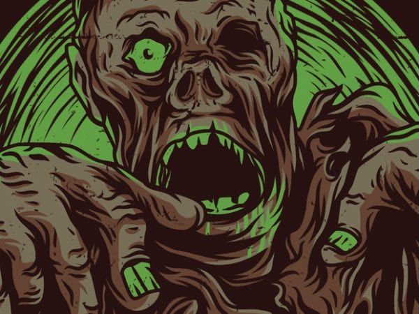 Walking zombie t-shirt design