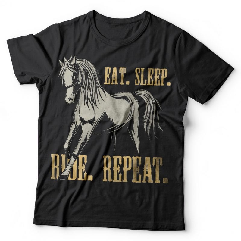 Eat. Sleep. Ride. Repeat. Vector T-Shirt Design tshirt-factory.com