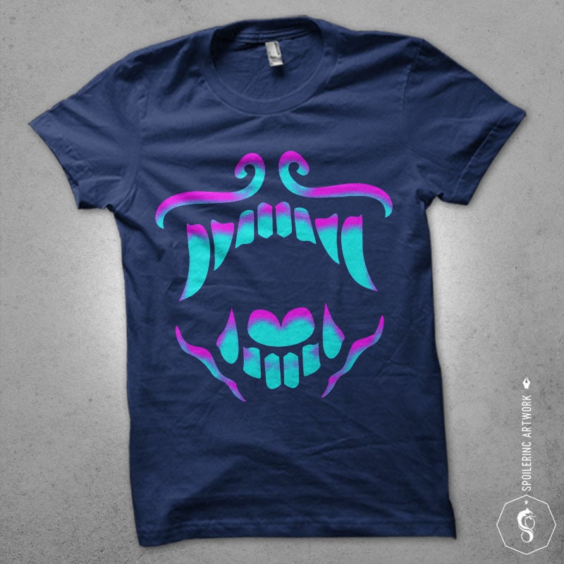 GLOWING TOOTH Graphic t-shirt design tshirt factory