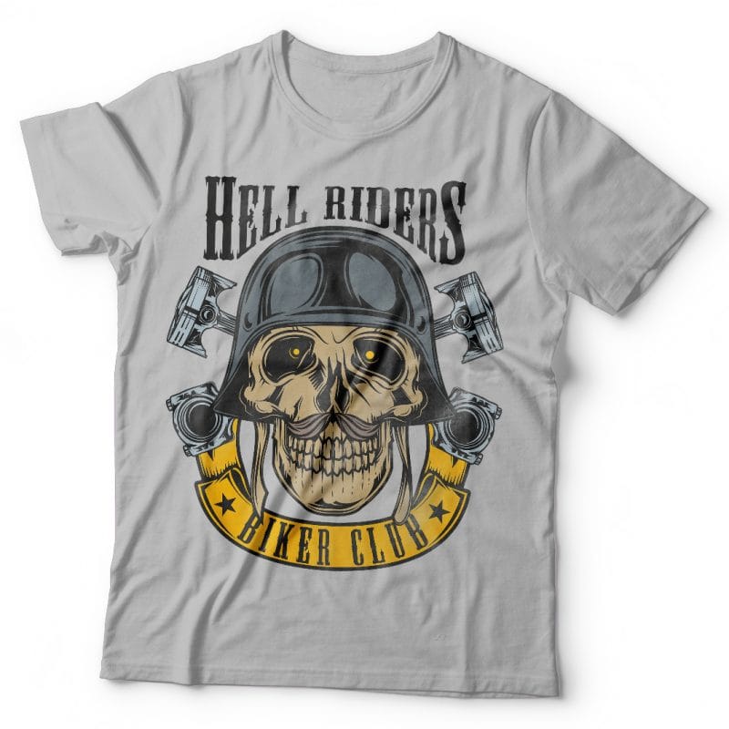 Hell riders biker club. Vector T-Shirt Design tshirt design for sale