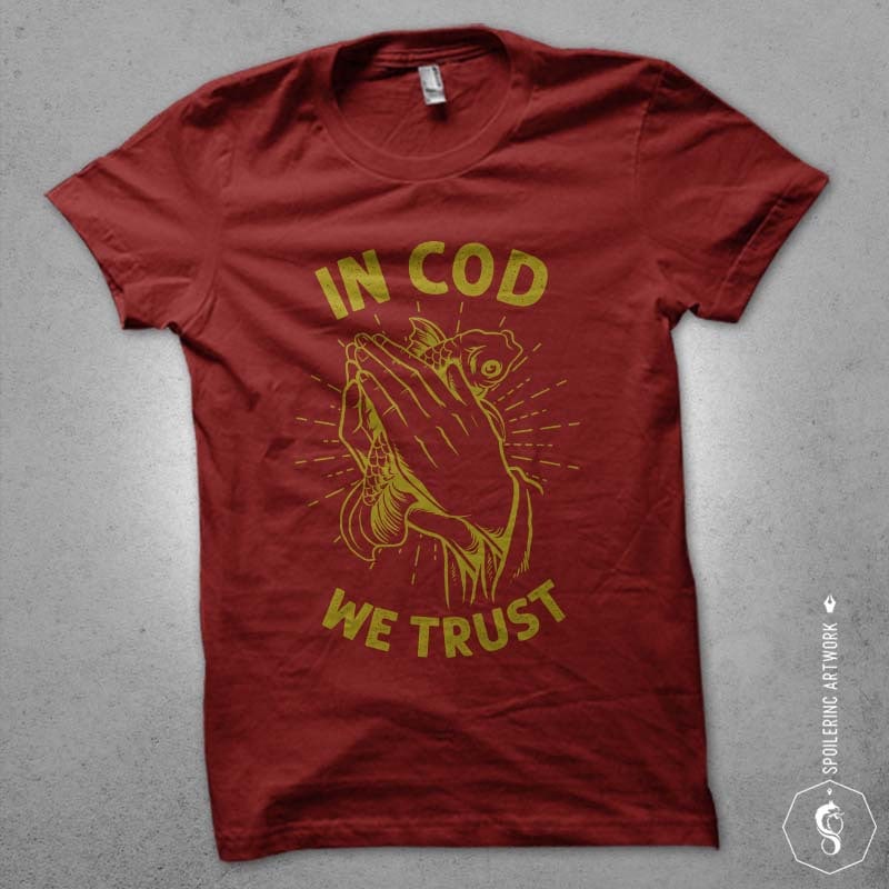 in cod we trust tshirt design t shirt designs for printify