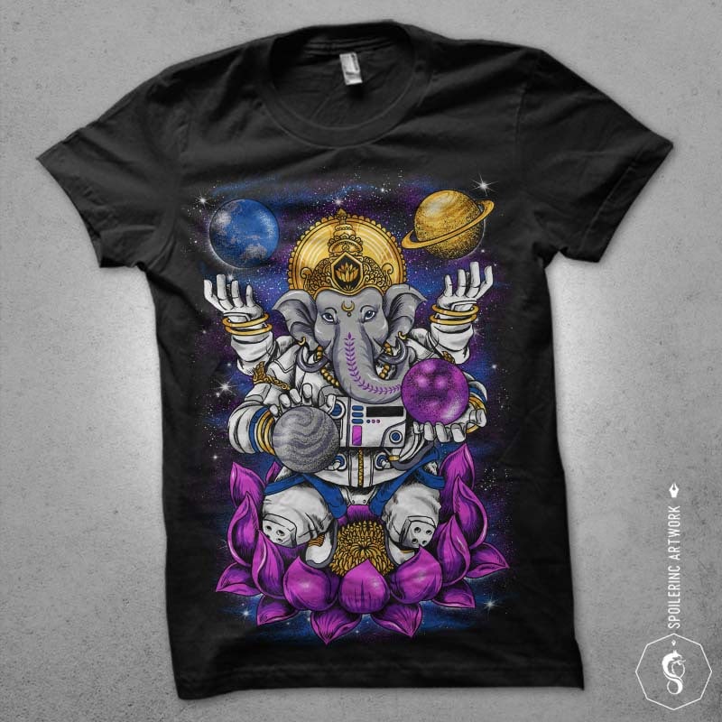 lord ganesha Graphic t-shirt design t shirt designs for printify