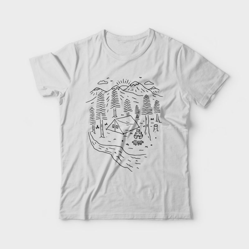 Let’s Go Camping t shirt designs for printify