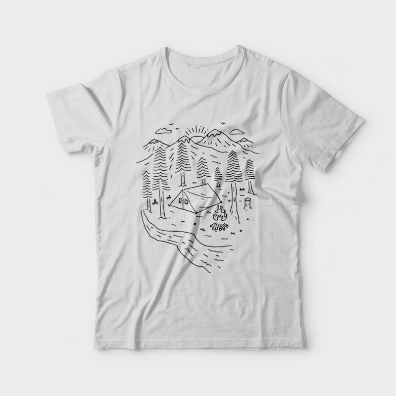 Let’s Go Camping t shirt designs for printify