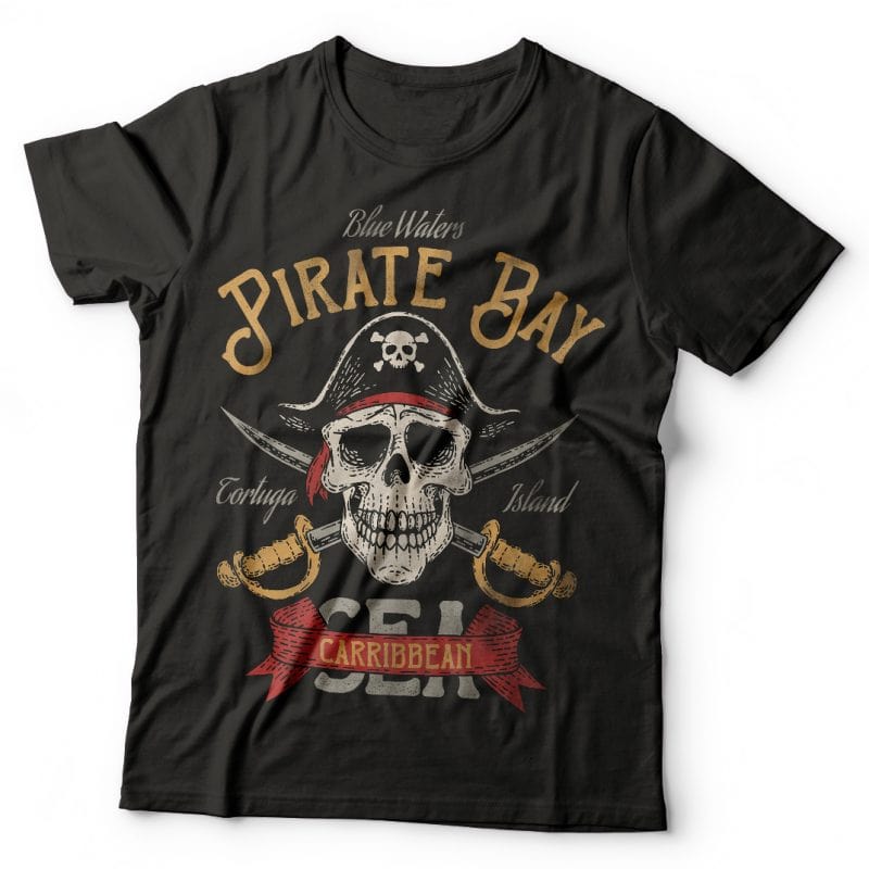 Pirate Bay. Vector T-Shirt Design commercial use t shirt designs