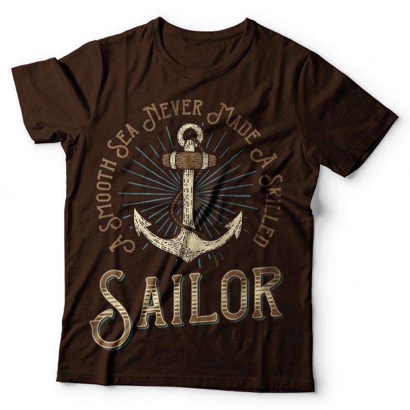 Skilled Sailor. Vector T-Shirt Design buy t shirt design