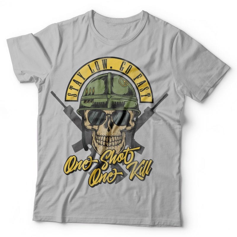 One shot One kill. Vector T-Shirt Design tshirt design for sale
