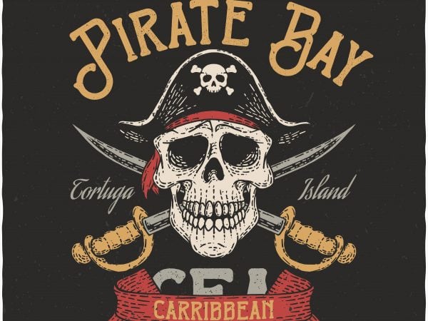 Pirate bay. vector t-shirt design