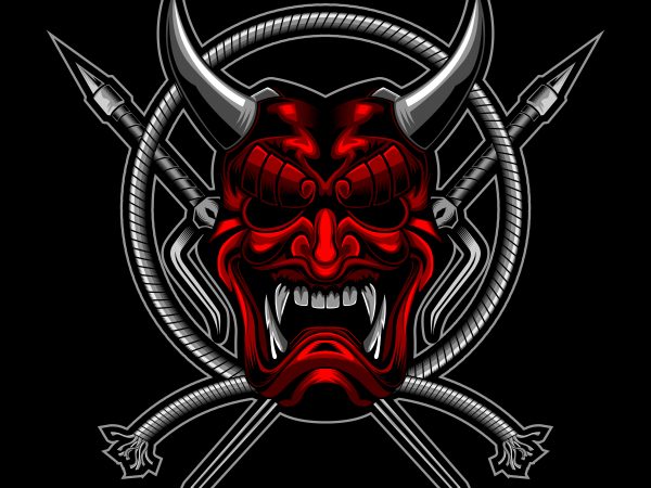 Samurai rope weapon vector illustration tshirt design for sale